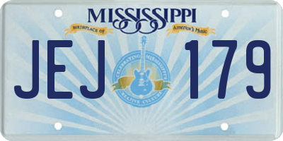 MS license plate JEJ179