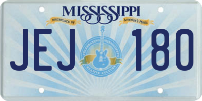 MS license plate JEJ180