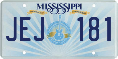 MS license plate JEJ181