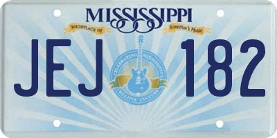 MS license plate JEJ182