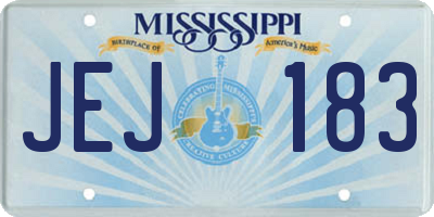 MS license plate JEJ183