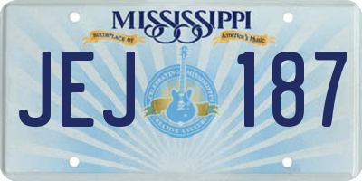 MS license plate JEJ187