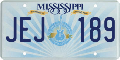 MS license plate JEJ189