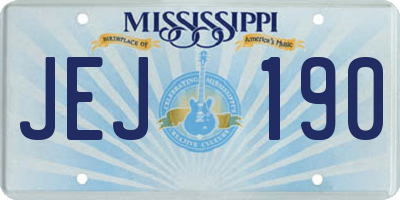 MS license plate JEJ190