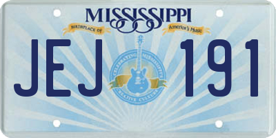 MS license plate JEJ191