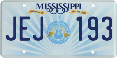 MS license plate JEJ193