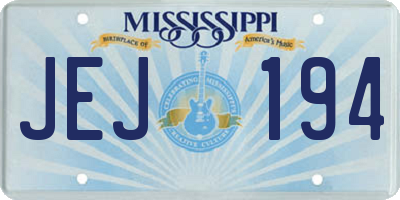 MS license plate JEJ194