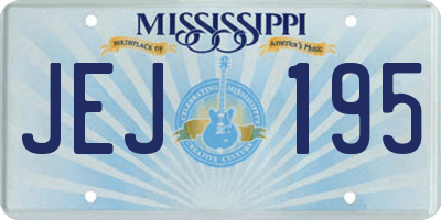 MS license plate JEJ195