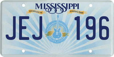 MS license plate JEJ196