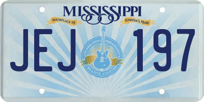 MS license plate JEJ197