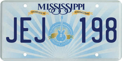 MS license plate JEJ198