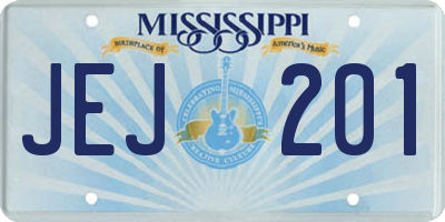 MS license plate JEJ201