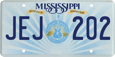 MS license plate JEJ202