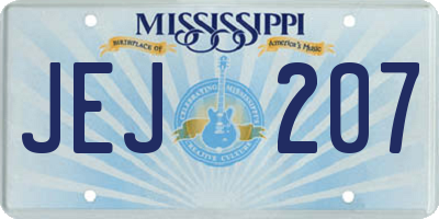 MS license plate JEJ207