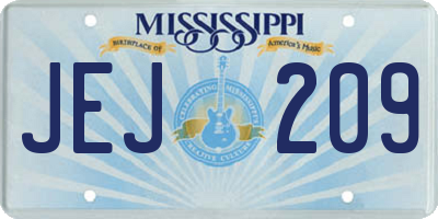 MS license plate JEJ209