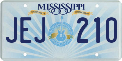 MS license plate JEJ210
