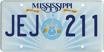 MS license plate JEJ211