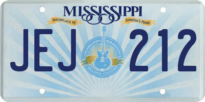 MS license plate JEJ212