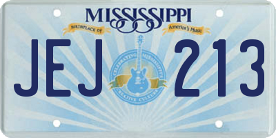 MS license plate JEJ213