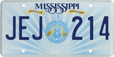 MS license plate JEJ214