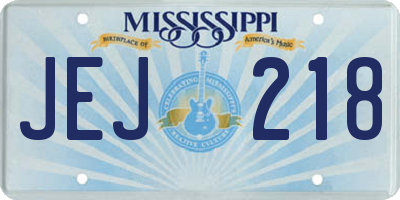 MS license plate JEJ218