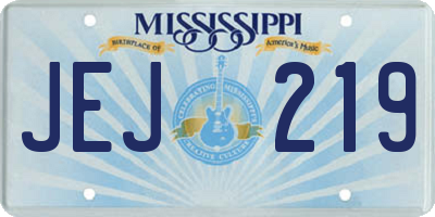 MS license plate JEJ219