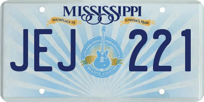 MS license plate JEJ221