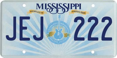 MS license plate JEJ222
