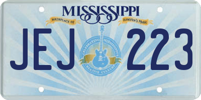 MS license plate JEJ223