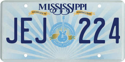 MS license plate JEJ224