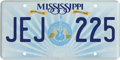 MS license plate JEJ225