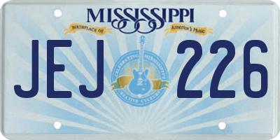 MS license plate JEJ226