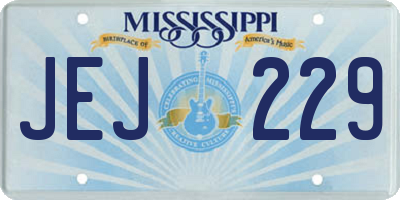 MS license plate JEJ229