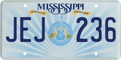MS license plate JEJ236