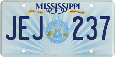MS license plate JEJ237