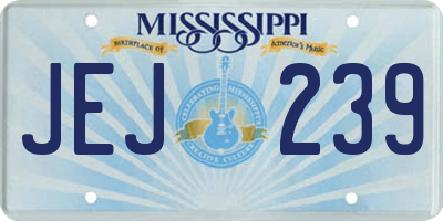 MS license plate JEJ239