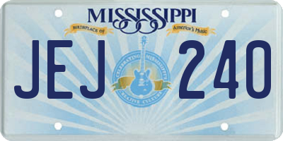 MS license plate JEJ240