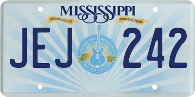 MS license plate JEJ242