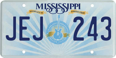 MS license plate JEJ243