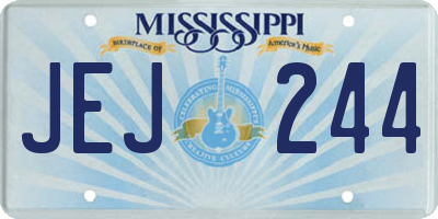 MS license plate JEJ244
