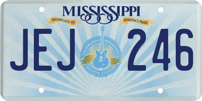 MS license plate JEJ246