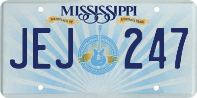 MS license plate JEJ247