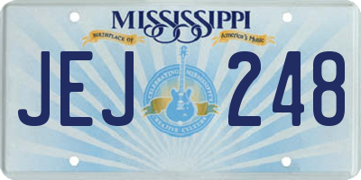 MS license plate JEJ248