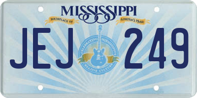 MS license plate JEJ249
