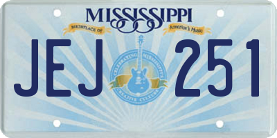 MS license plate JEJ251