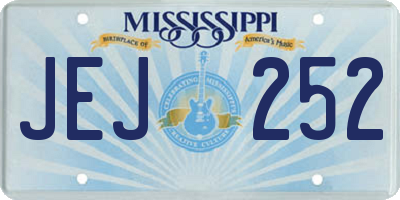 MS license plate JEJ252
