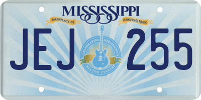 MS license plate JEJ255