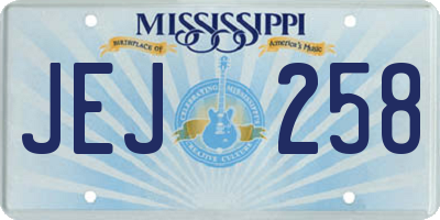 MS license plate JEJ258