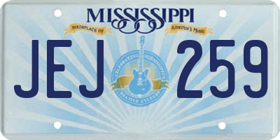MS license plate JEJ259