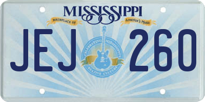 MS license plate JEJ260
